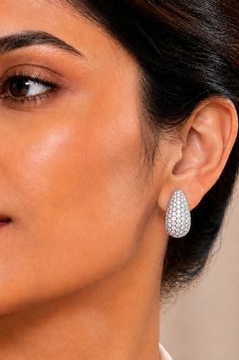 Silver plated stud earrings