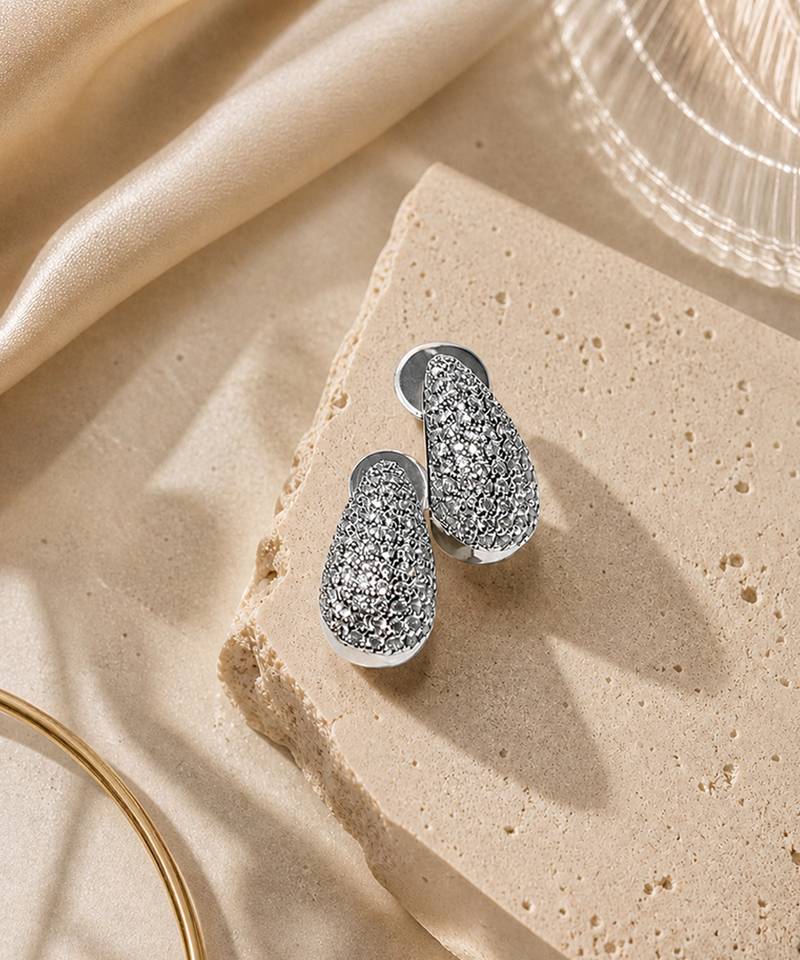 Silver plated stud earrings
