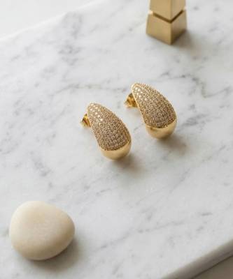 Gold plated teardrop earrings 3