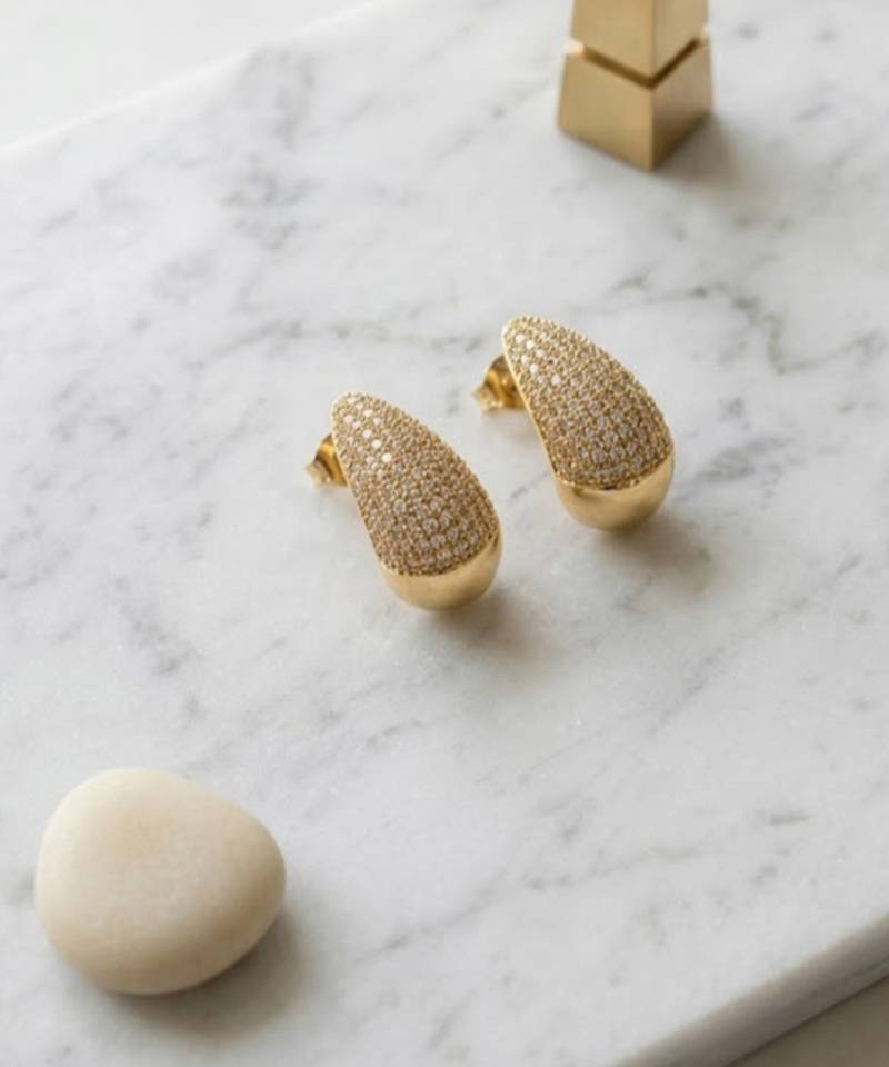 Gold plated teardrop earrings
