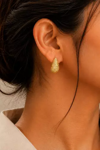 Gold plated teardrop earrings