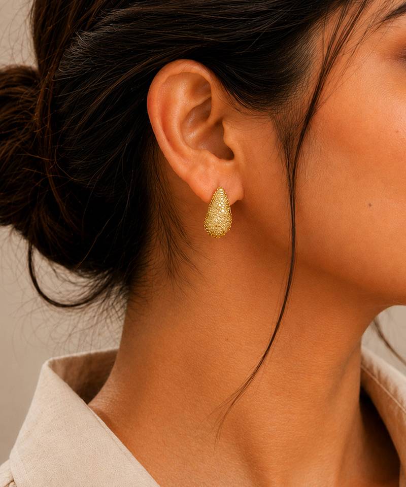 Gold plated teardrop earrings