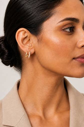 Gold plated teardrop earrings
