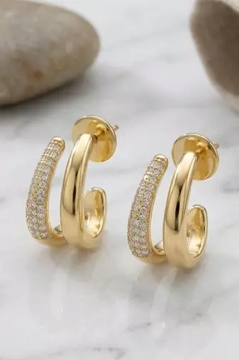 Gold plated teardrop earrings