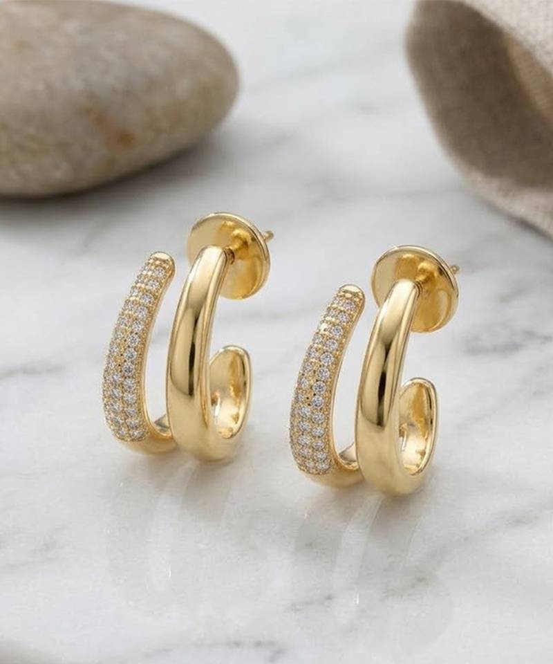 Gold plated teardrop earrings