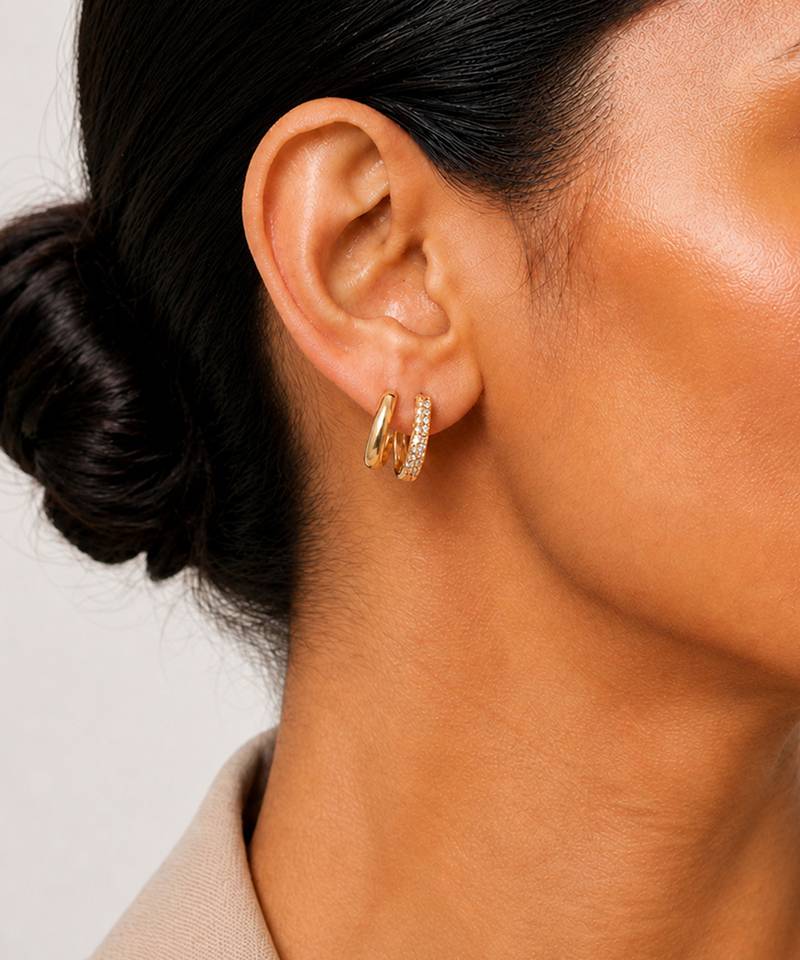 Gold plated teardrop earrings