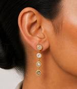 Gold plated linear drop earrings