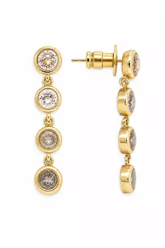 Gold plated linear drop earrings