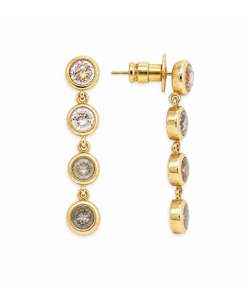 Gold plated linear drop earrings