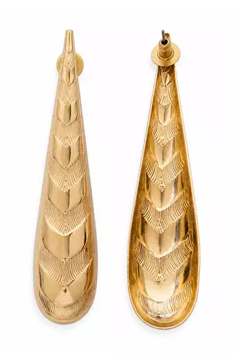 Silver gold polished cone drop earrings