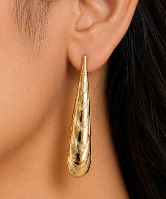 Silver gold polished cone drop earrings 4