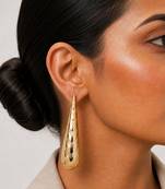 Silver gold polished cone drop earrings