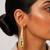 Silver gold polished cone drop earrings