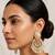 Gold plated multicolor kundan earrings