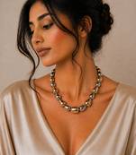 Metallic dual tone multicolor necklace