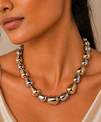 Metallic dual tone multicolor necklace 4
