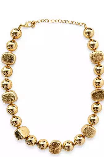 Gold plated bead statement necklace
