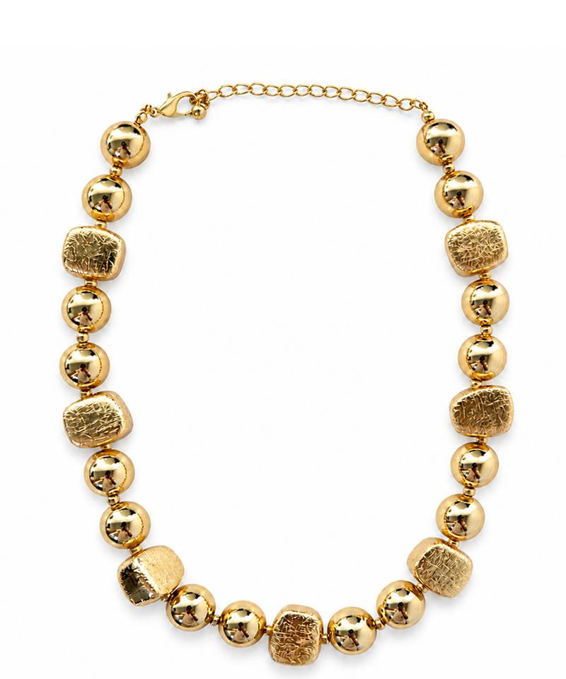 Gold plated bead statement necklace
