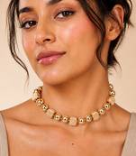 Gold plated bead statement necklace