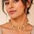 Gold plated bead statement necklace