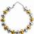 Metallic dual tone multicolor heart necklace