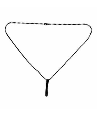 Metallic black pendant ball chain necklace 2