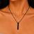 Metallic black pendant ball chain necklace