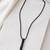 Metallic black pendant ball chain necklace