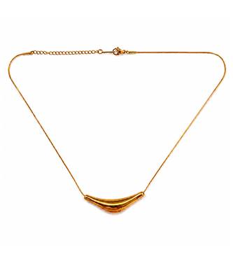 Metallic gold varka crescent pendant necklace 2