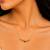 Mtallic gold curved bar pendant pearl rosary necklace