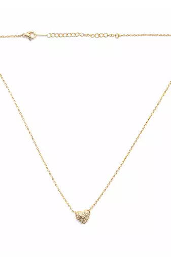 Gold mini heart pendant necklace