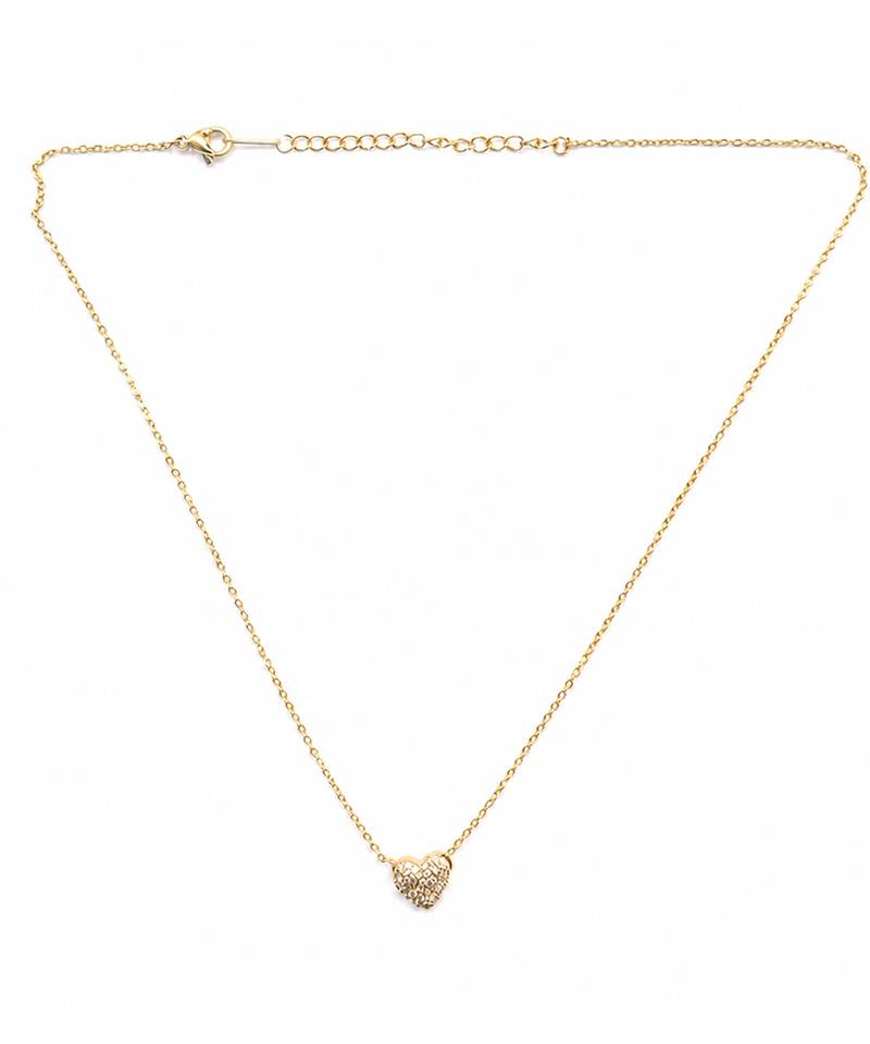 Gold mini heart pendant necklace