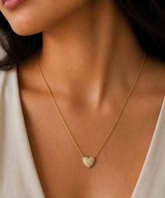 Gold mini heart pendant necklace 1