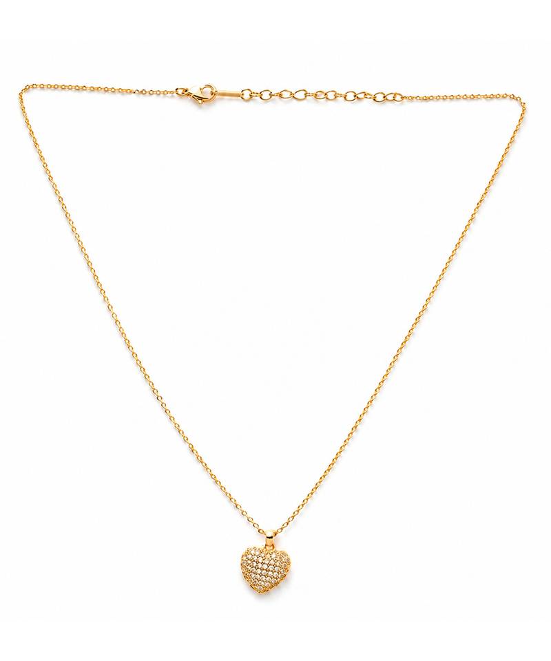 Gold heart pendant necklace