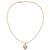 Gold bead chain heart necklace