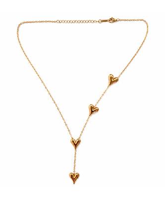 Gold plated multi heart necklace 2