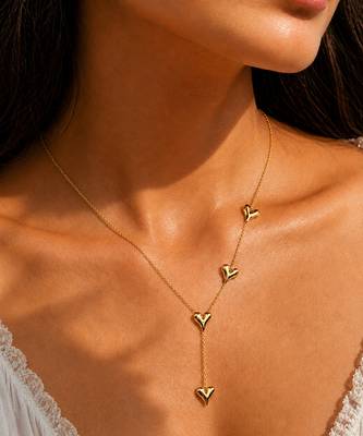 Gold plated multi heart necklace 1