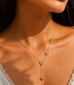 Gold plated multi heart necklace