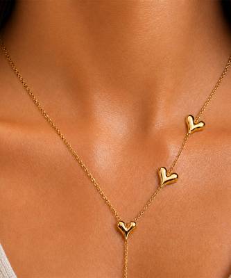 Gold plated multi heart necklace 3