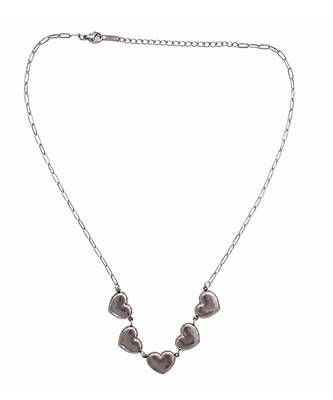 Silver plated heart charm necklace 2