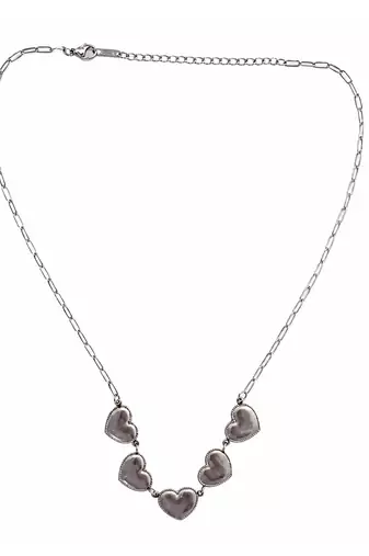Silver plated heart charm necklace