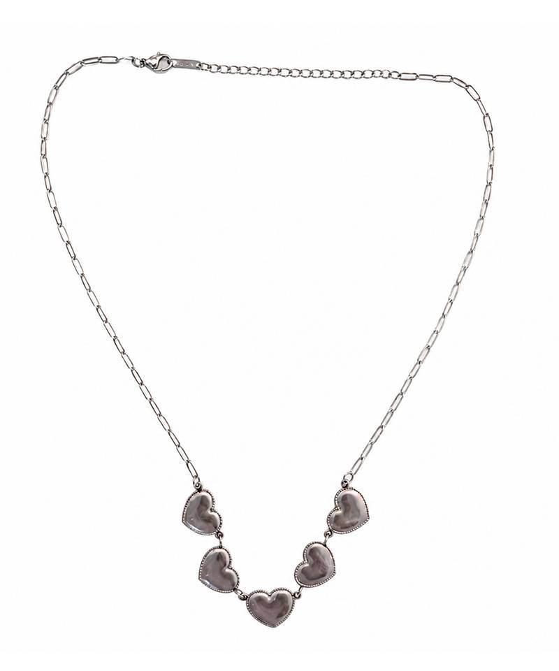 Silver plated heart charm necklace