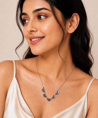Silver plated heart charm necklace 1