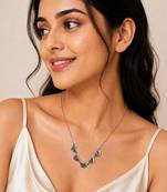 Silver plated heart charm necklace