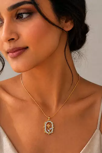 Gold plated snake chain pendant necklace