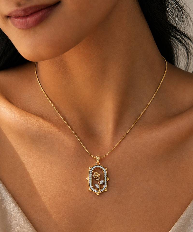 Gold plated snake chain pendant necklace