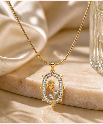 Gold plated snake chain pendant necklace 4