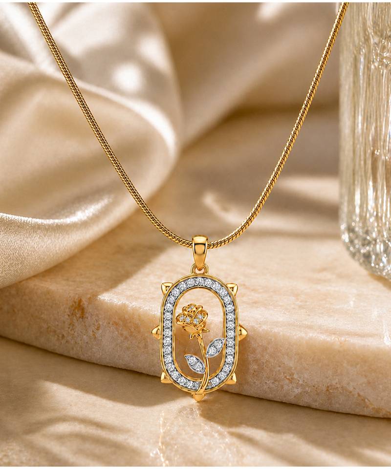 Gold plated snake chain pendant necklace