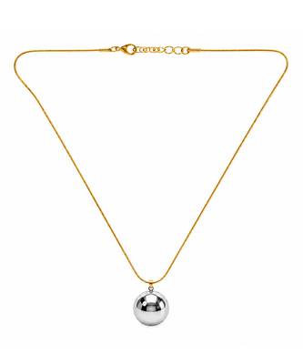 Gold plated mirror dome pendant necklace 2