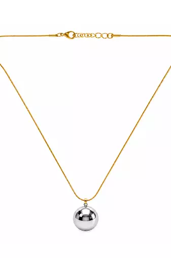 Gold plated mirror dome pendant necklace